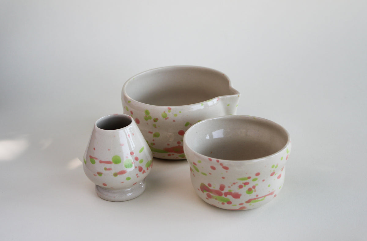 MATCHA SET róż i zieleń